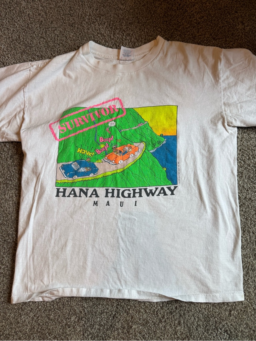Vintage 1990 Hana Highway Maui graphic T-shirt
